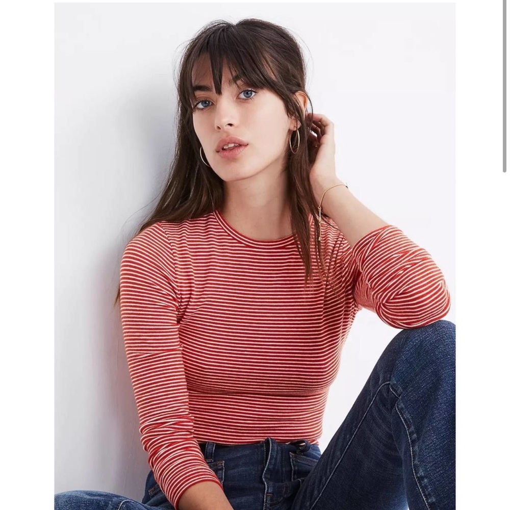 Madewell Crewneck Bodysuit in Moreno Stripe